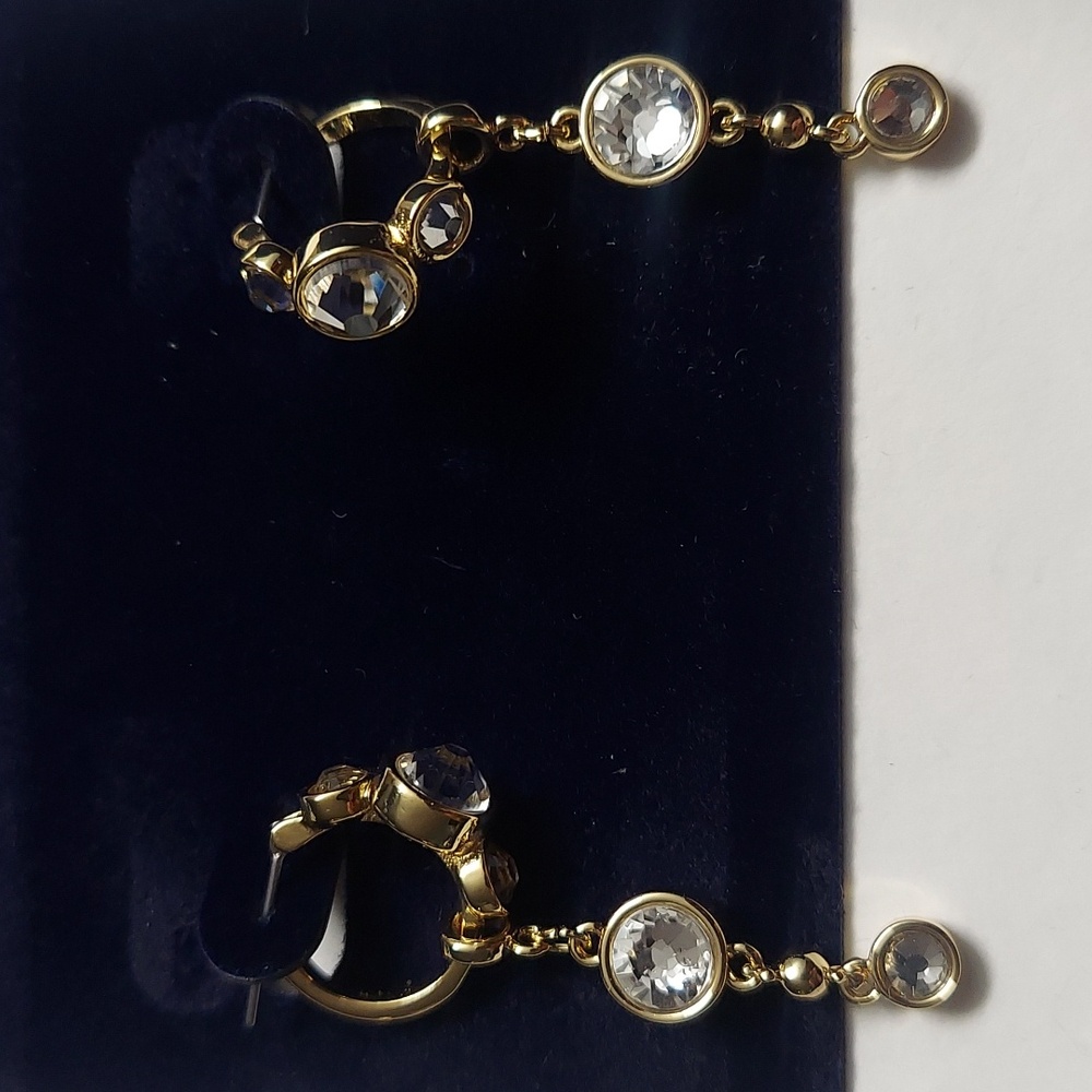 Swarovski Gold and Silver Crystal Earrings - Picture 4 of 6